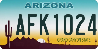 AZ license plate AFK1024