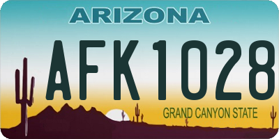 AZ license plate AFK1028
