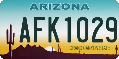 AZ license plate AFK1029