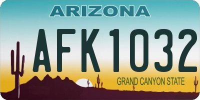 AZ license plate AFK1032