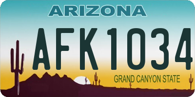 AZ license plate AFK1034