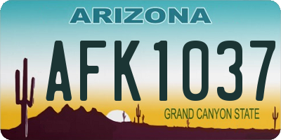AZ license plate AFK1037