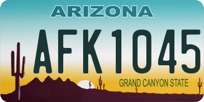 AZ license plate AFK1045