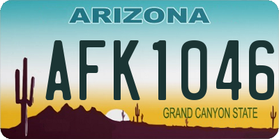 AZ license plate AFK1046