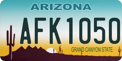 AZ license plate AFK1050