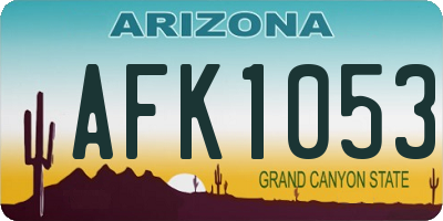 AZ license plate AFK1053