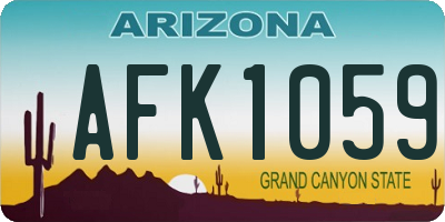AZ license plate AFK1059