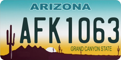 AZ license plate AFK1063