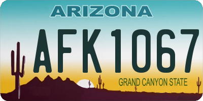 AZ license plate AFK1067