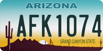 AZ license plate AFK1074