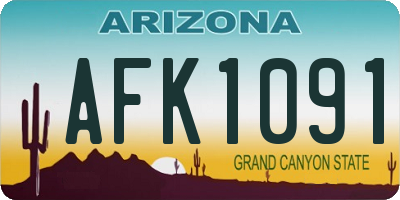 AZ license plate AFK1091