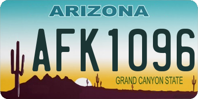 AZ license plate AFK1096