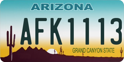 AZ license plate AFK1113