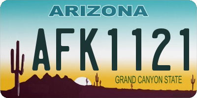 AZ license plate AFK1121