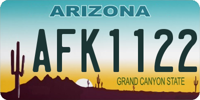 AZ license plate AFK1122