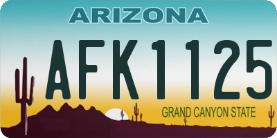 AZ license plate AFK1125