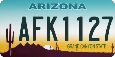 AZ license plate AFK1127