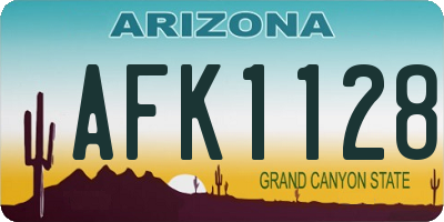 AZ license plate AFK1128