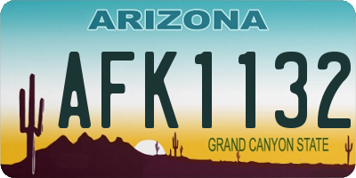 AZ license plate AFK1132