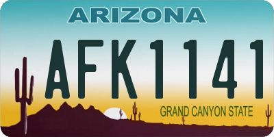 AZ license plate AFK1141