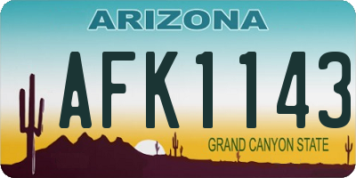 AZ license plate AFK1143