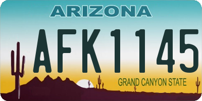 AZ license plate AFK1145