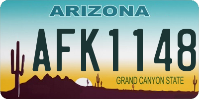 AZ license plate AFK1148