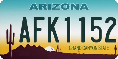 AZ license plate AFK1152