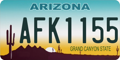AZ license plate AFK1155