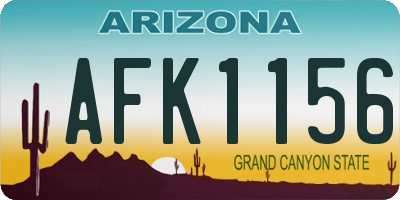 AZ license plate AFK1156