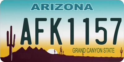 AZ license plate AFK1157