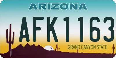 AZ license plate AFK1163