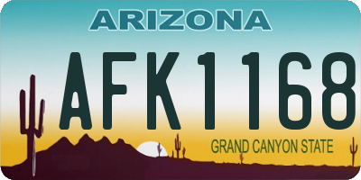 AZ license plate AFK1168