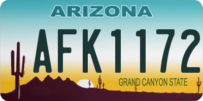 AZ license plate AFK1172