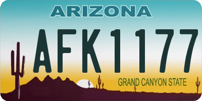 AZ license plate AFK1177