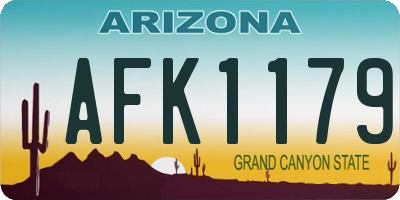 AZ license plate AFK1179