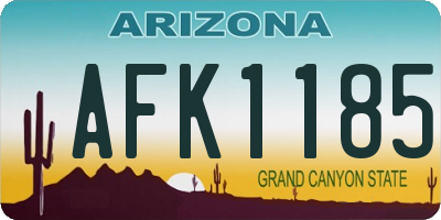 AZ license plate AFK1185