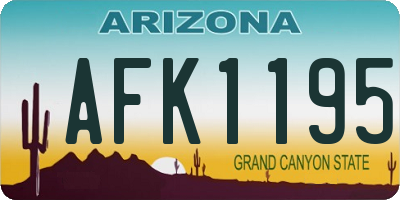 AZ license plate AFK1195
