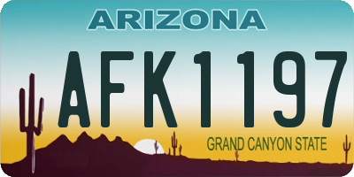 AZ license plate AFK1197