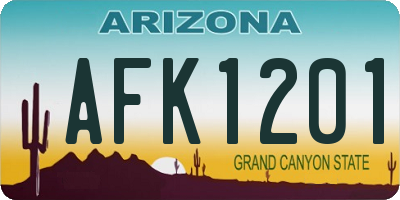 AZ license plate AFK1201