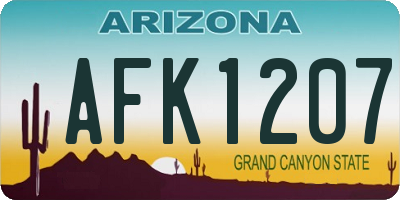 AZ license plate AFK1207