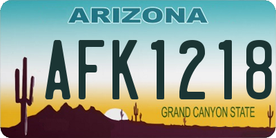 AZ license plate AFK1218