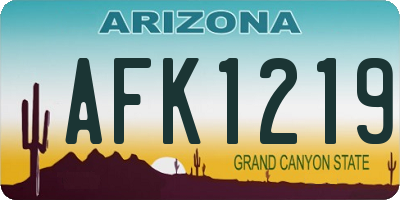 AZ license plate AFK1219