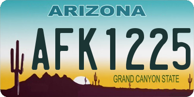 AZ license plate AFK1225