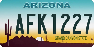 AZ license plate AFK1227