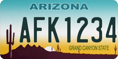 AZ license plate AFK1234
