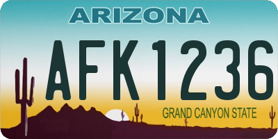 AZ license plate AFK1236