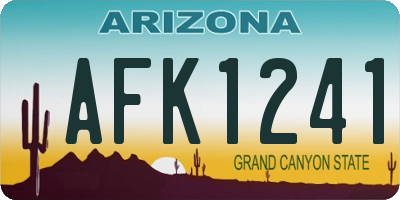 AZ license plate AFK1241