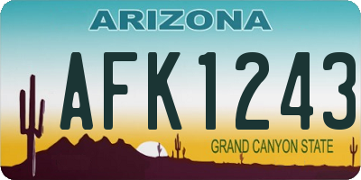 AZ license plate AFK1243
