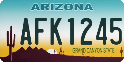 AZ license plate AFK1245